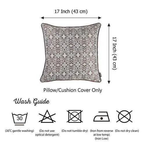 17"x 17" Brown Jacquard Aristo Decorative Throw Pillow Cover