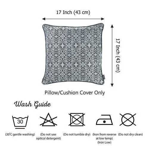 17"x 17" Grey Jacquard Aristo Decorative Throw Pillow Cover