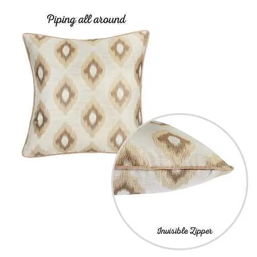 17"x 17" Jacquard Brown Slices Decorative Throw Pillow Cover Set Of 2 Pcs Square