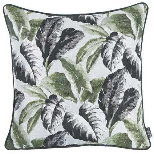 17"x 17" Jacquard Tropical Summer Leaf Decorative Throw Pillow Cover
