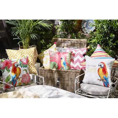 18"x 18" Pink Tropical Chevron Decorative Throw Pillow Cover
