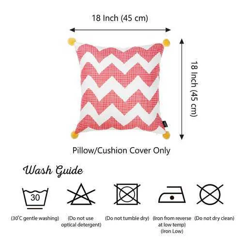 18"x 18" Pink Tropical Chevron Decorative Throw Pillow Cover