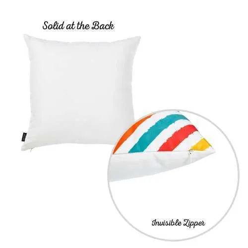 18"x 18" Tropical Diagonal Printed Decorative Throw Pillow Cover