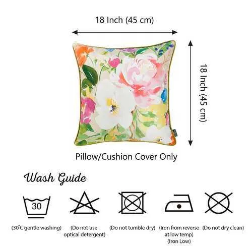 18"x 18" Watercolor Bouquet Printed Decorative Throw Pillow Cover
