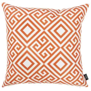 18"x 18"Orange Tropical Greek Printed Decorative Throw Pillow Cover