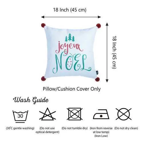 18"x18" Christmas Noel Printed Decorative Throw Pillow Cover