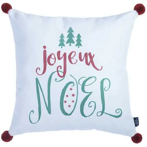 18"x18" Christmas Noel Printed Decorative Throw Pillow Cover