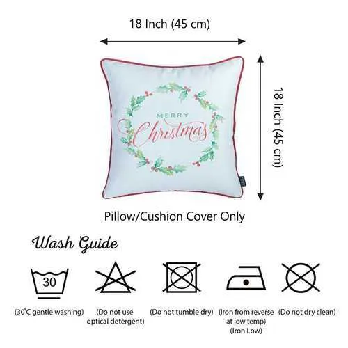 18"x18" Christmas Plants Printed Decorative Throw Pillow Cover