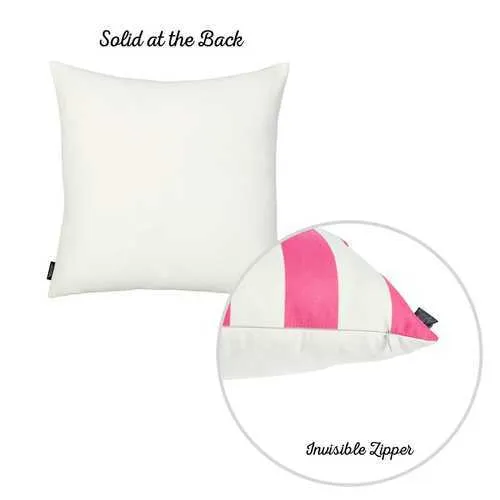 18"x18" Pink Stripes Geometric Decorative Throw Pillow Cover