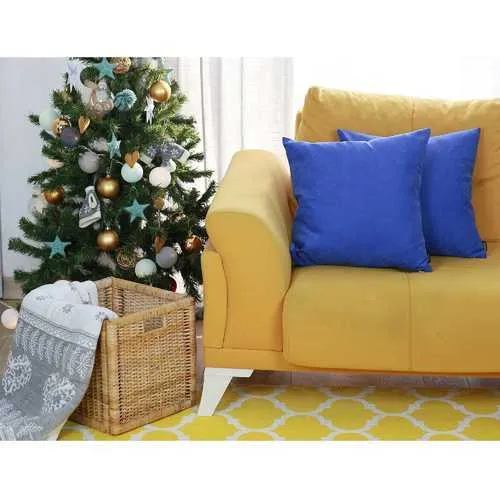 18"x18" Sapphire Blue Honey Decorative Throw Pillow Cover 2 pcs in set