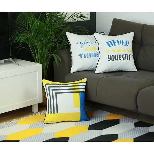 18"x18" Scandi Square Geo Style Decorative Throw Pillow Cover