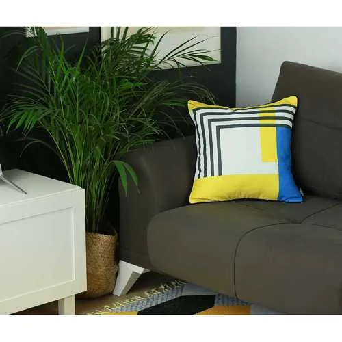 18"x18" Scandi Square Geo Style Decorative Throw Pillow Cover
