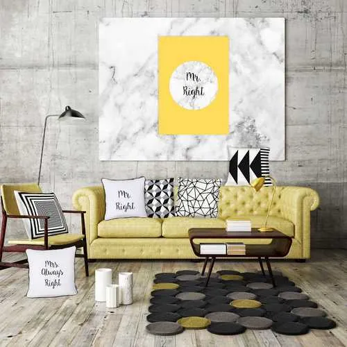 18"x18" Skandi Mrs. Right Decorative Throw Pillow Cover Printed