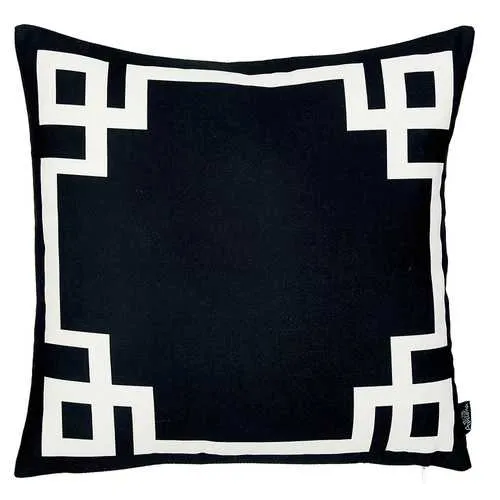 18"x18"Black and White Geometric Decorative Throw Pillow Cover