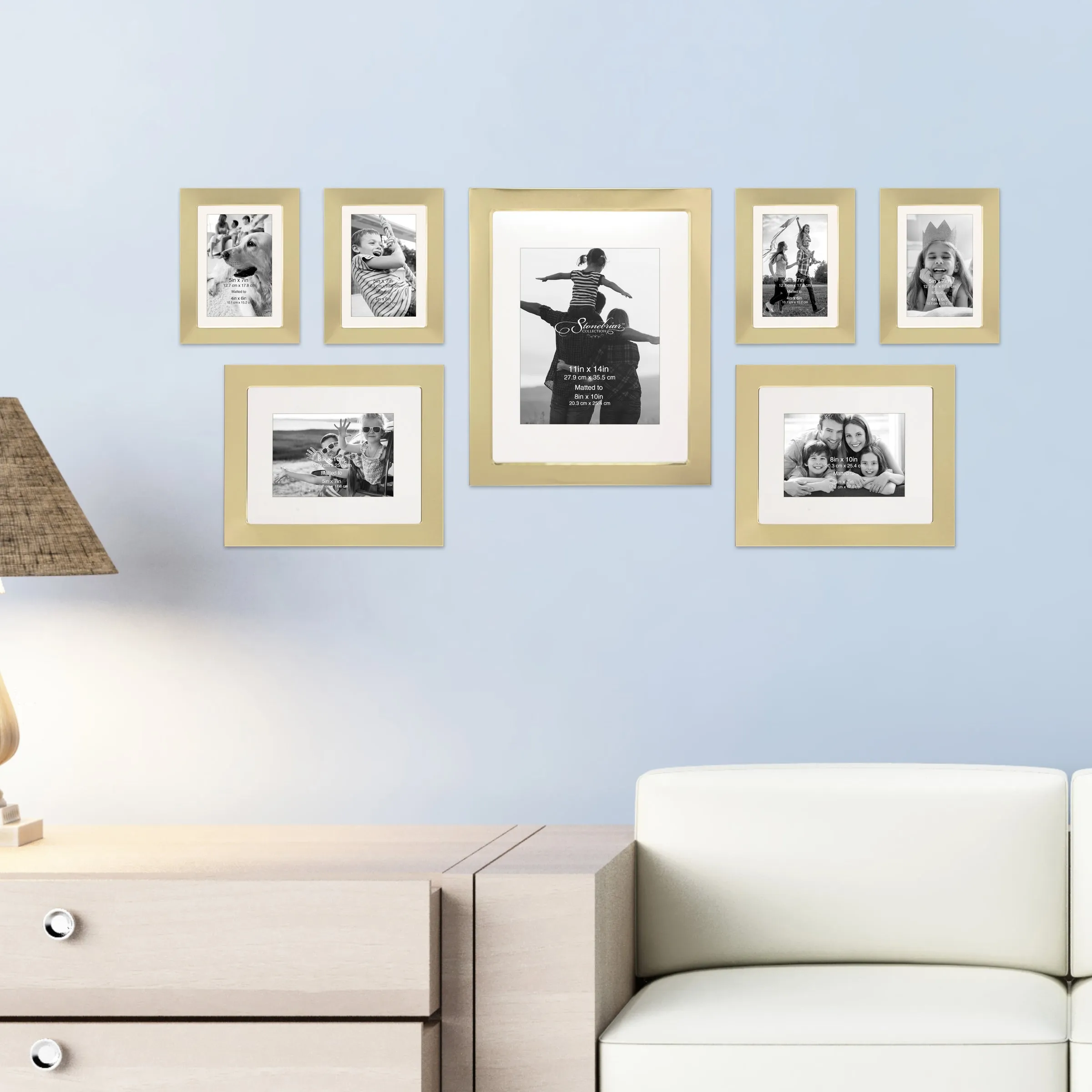 7 Piece Gold Decorative Modern Gallery Frame Set