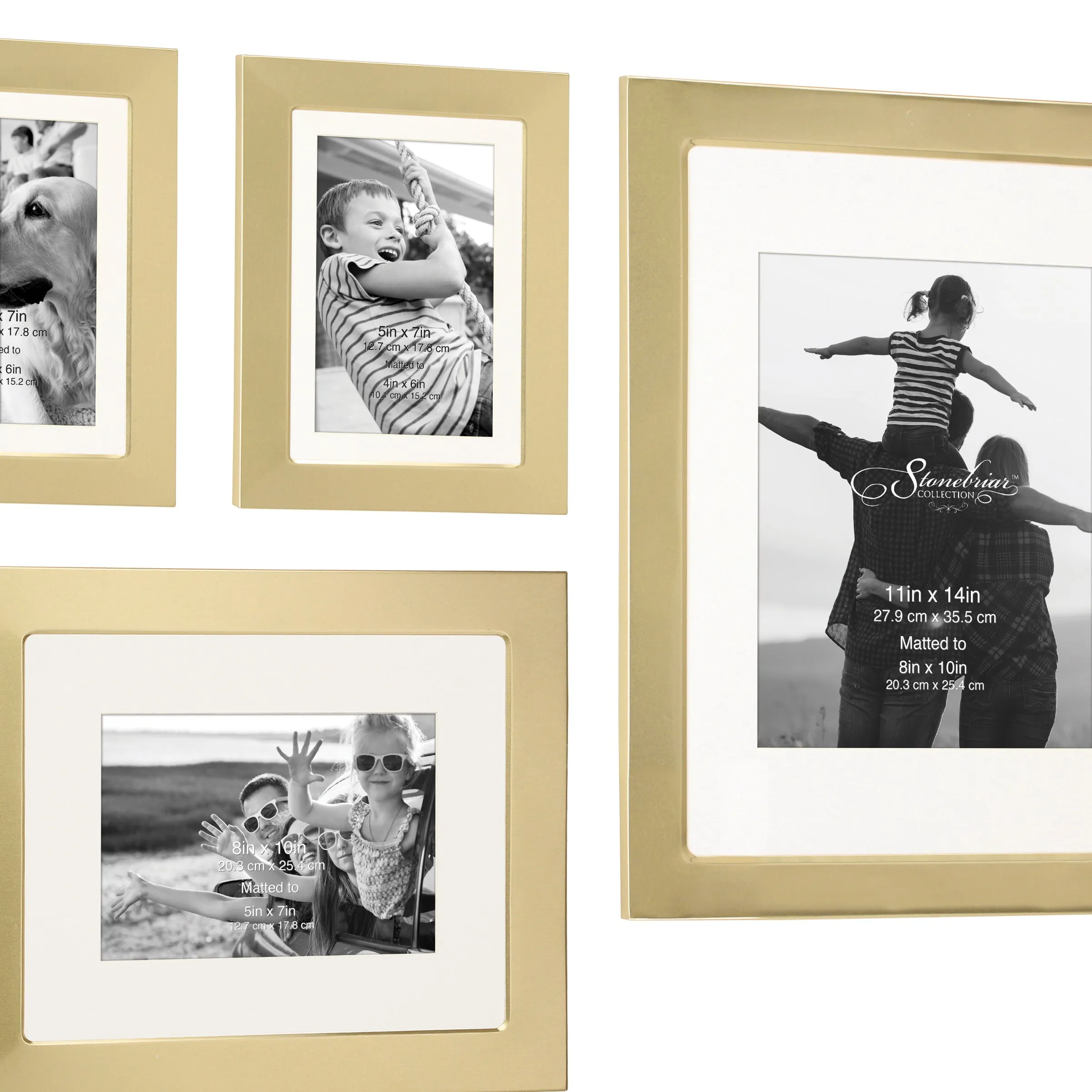 7 Piece Gold Decorative Modern Gallery Frame Set