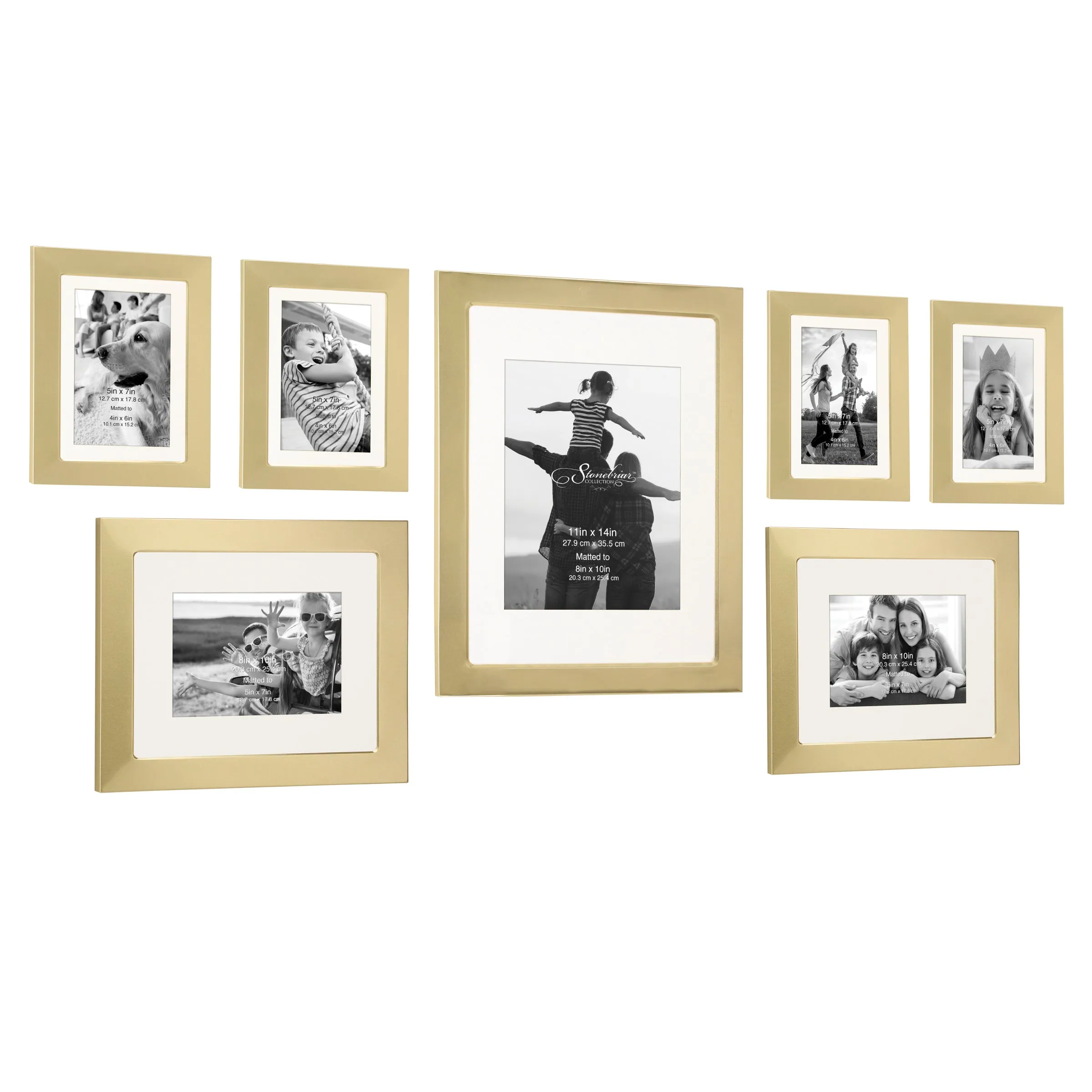7 Piece Gold Decorative Modern Gallery Frame Set