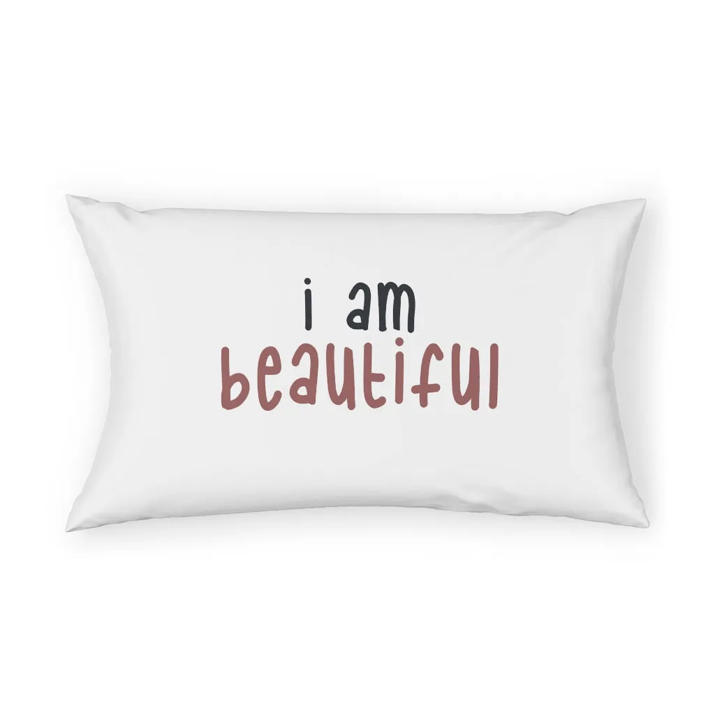 Affirmation Feminist Pro Choice Pillow Shams - I Am Beautiful (pink)