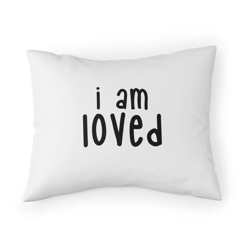 Affirmation Feminist Pro Choice Pillow Shams - I Am Loved (black)