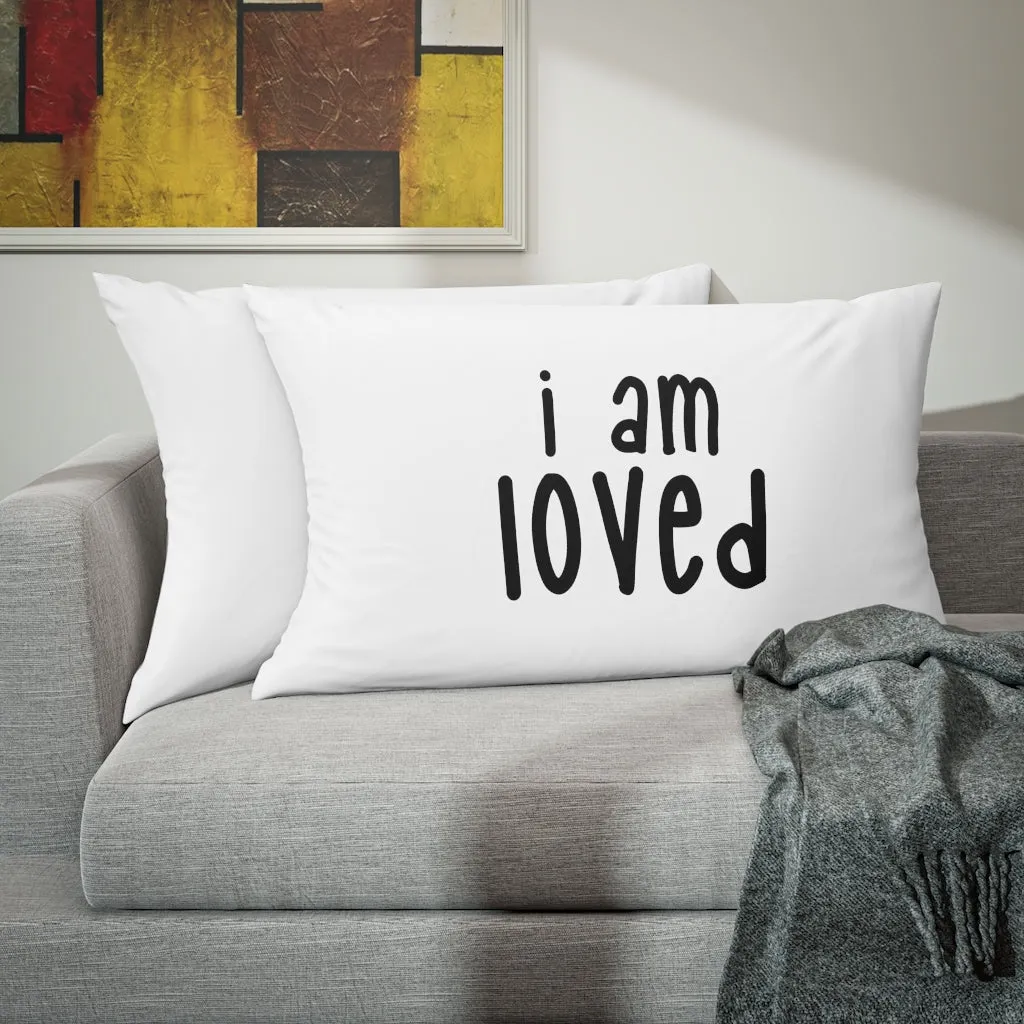 Affirmation Feminist Pro Choice Pillow Shams - I Am Loved (black)