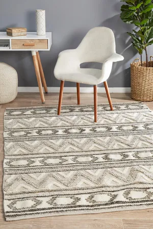 Amaya Hand-Loomed  Wool Stone Rug