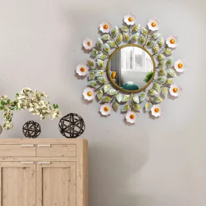 Amazon Brand - Umi Metal Floral Design Wall Mirror for Living Room or Bathroom