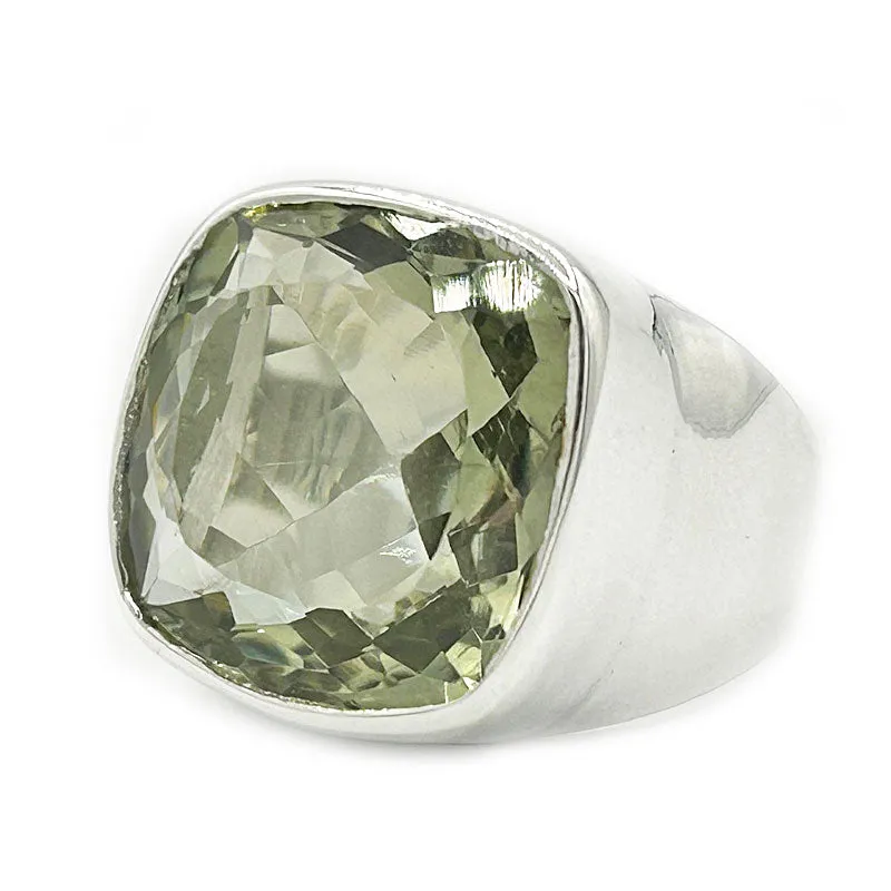 Aranya Green Amethyst Square Ring