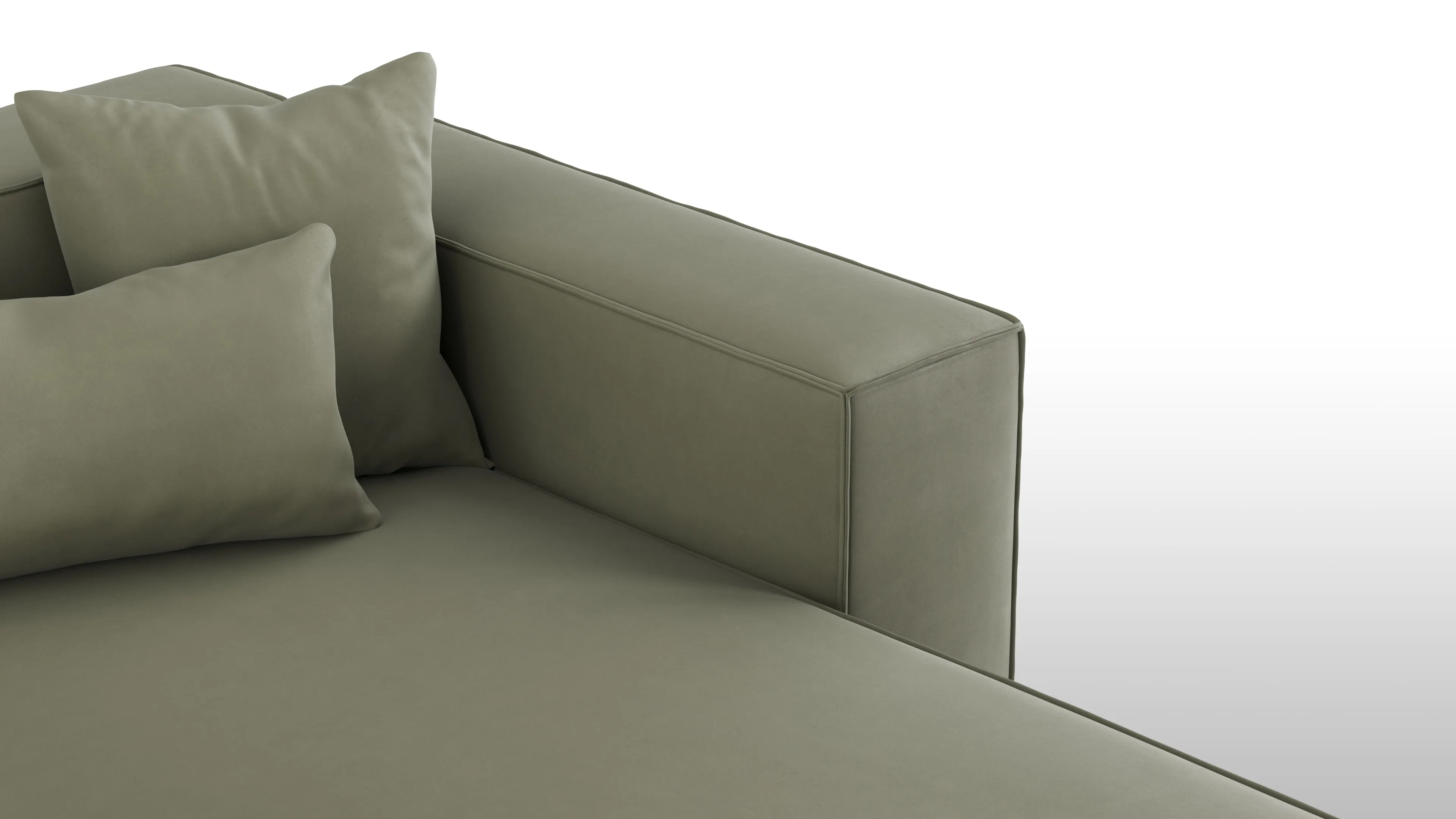 Arles - Arles Module, Right Chaise, Sage Vegan Suede