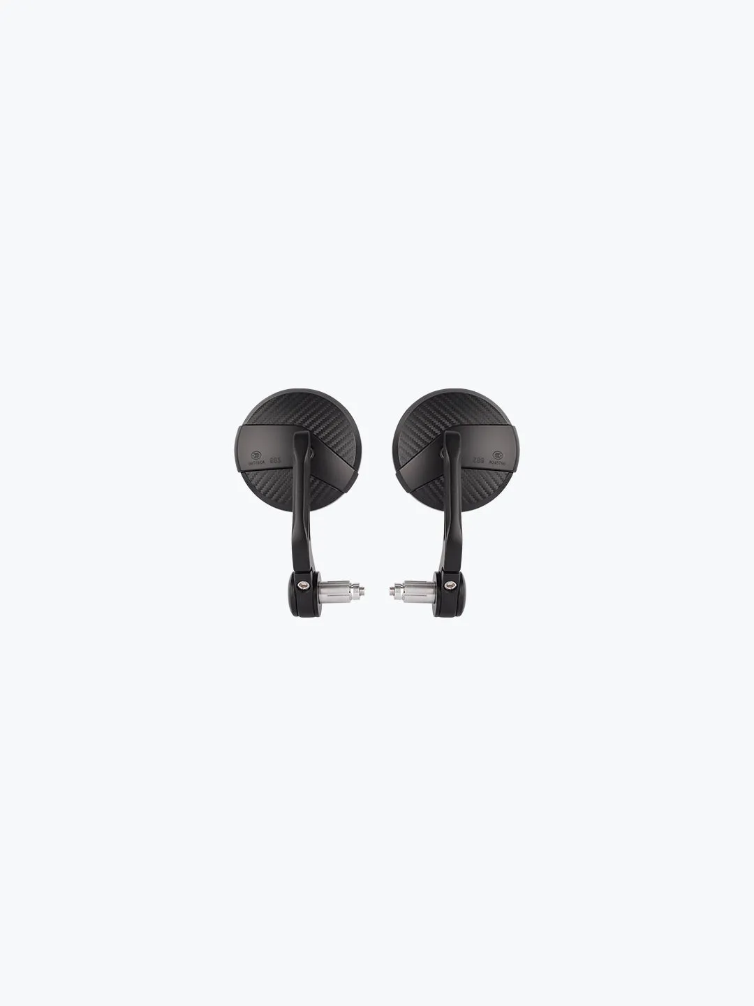 Bar End CNC Carbon Texture Mirror Black