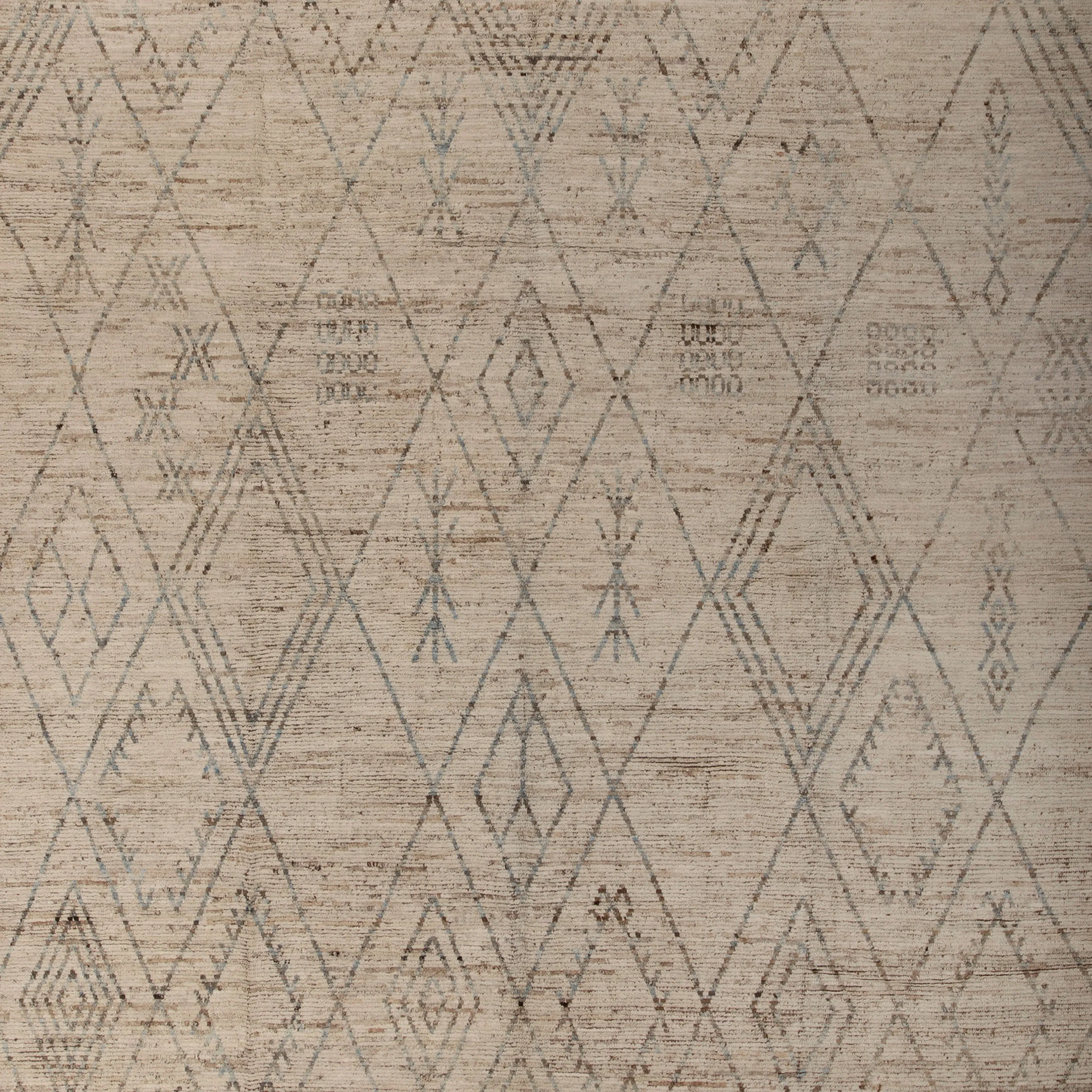 Beige Zameen Transitional Wool Rug - 10'5" x 13'9"