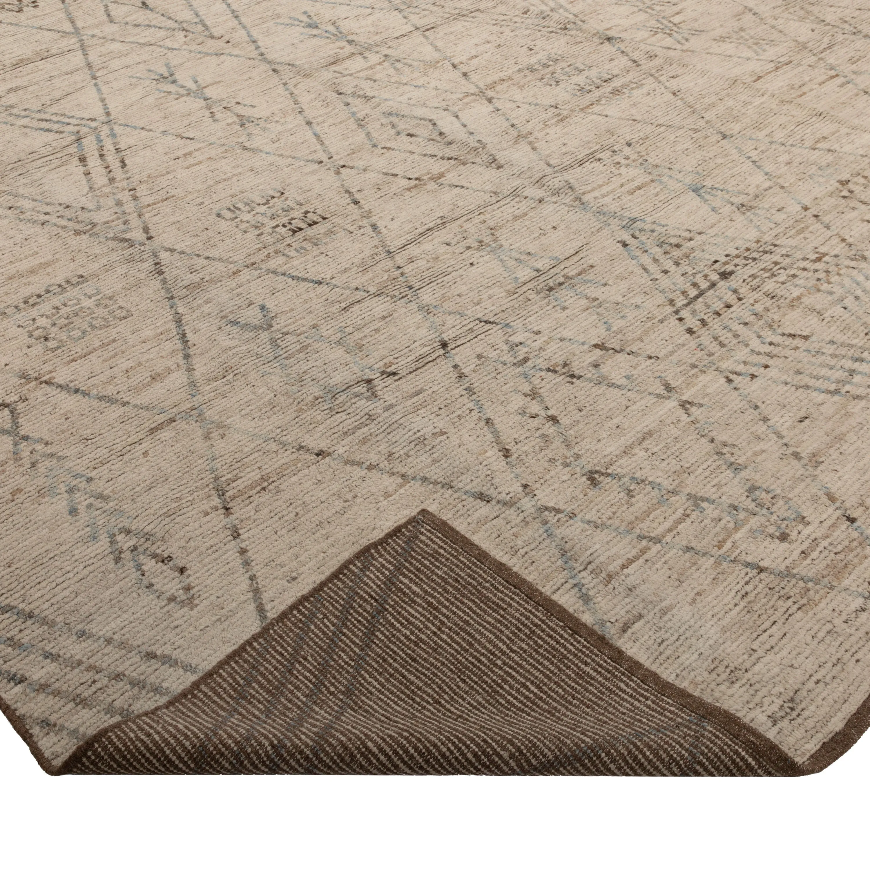 Beige Zameen Transitional Wool Rug - 10'5" x 13'9"