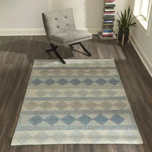 Blue Diamond Textured Rug