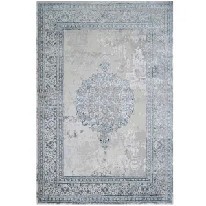 Blue Traditional Distressed Large Dining Table Rugs