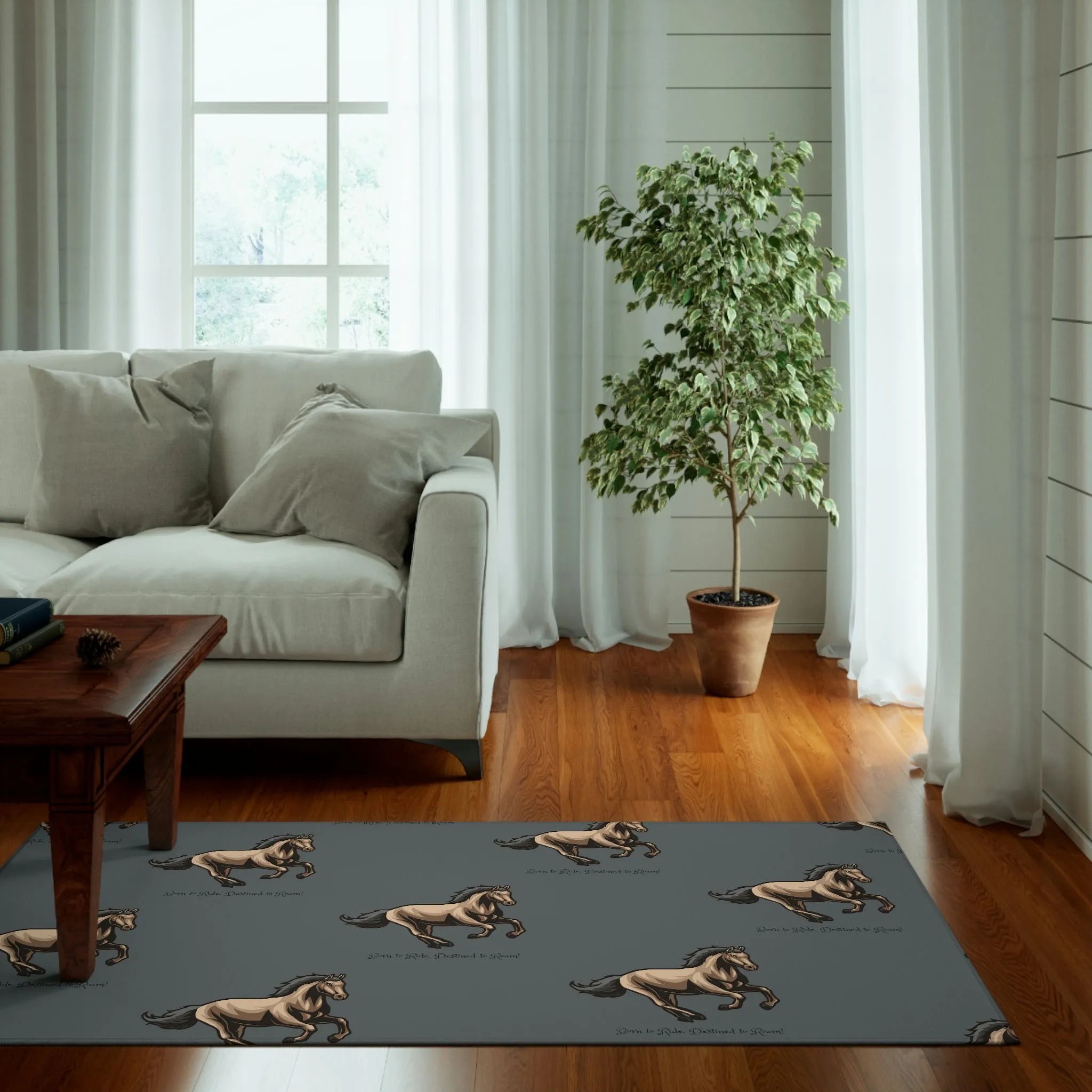 Born to Ride Horse POD Dornier Rug