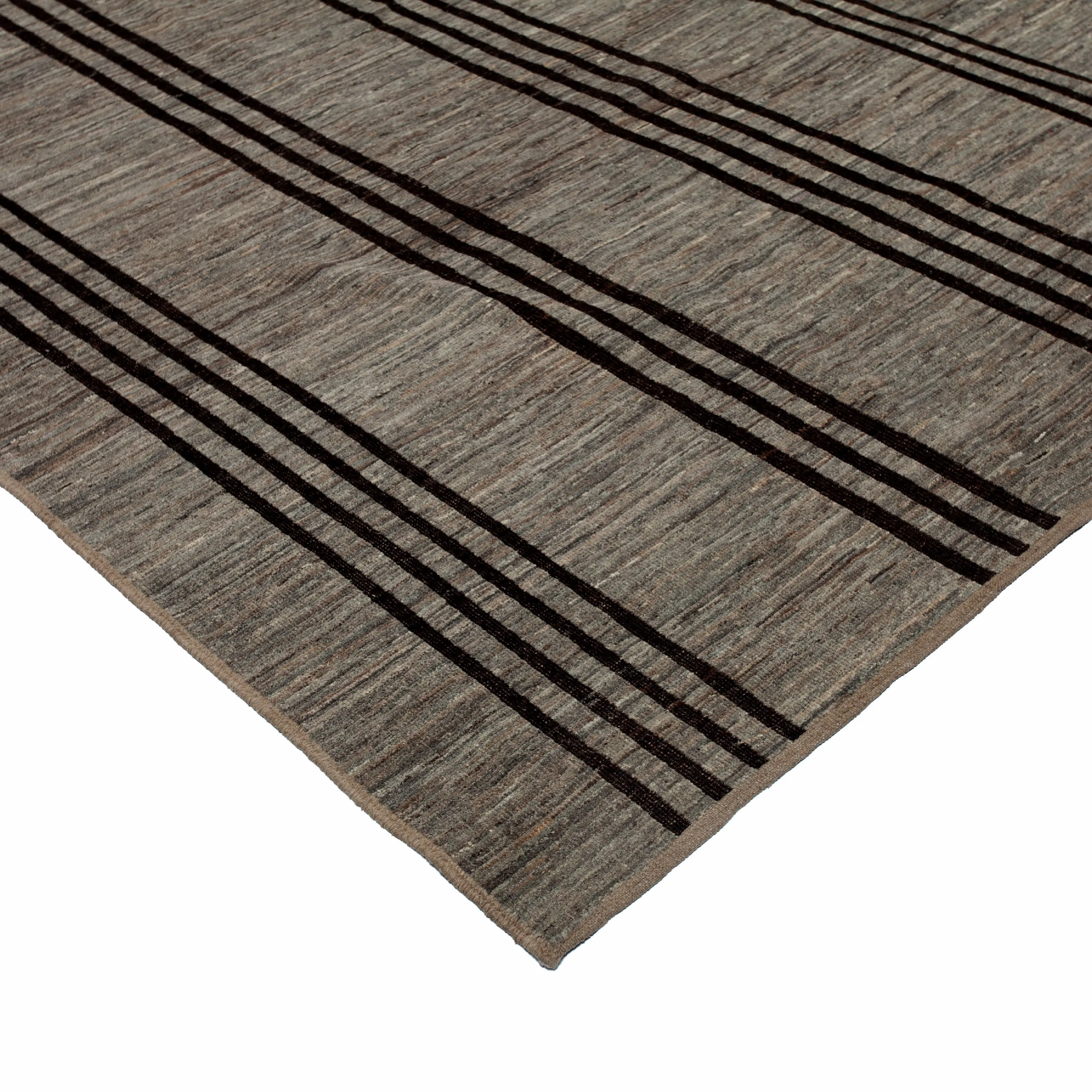 Brown Zameen Modern Wool Rug - 10'6" x 13'3"