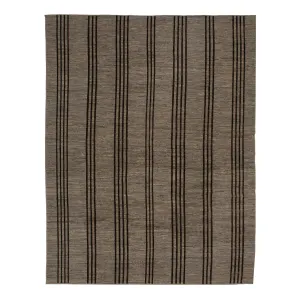 Brown Zameen Modern Wool Rug - 10'6" x 13'3"