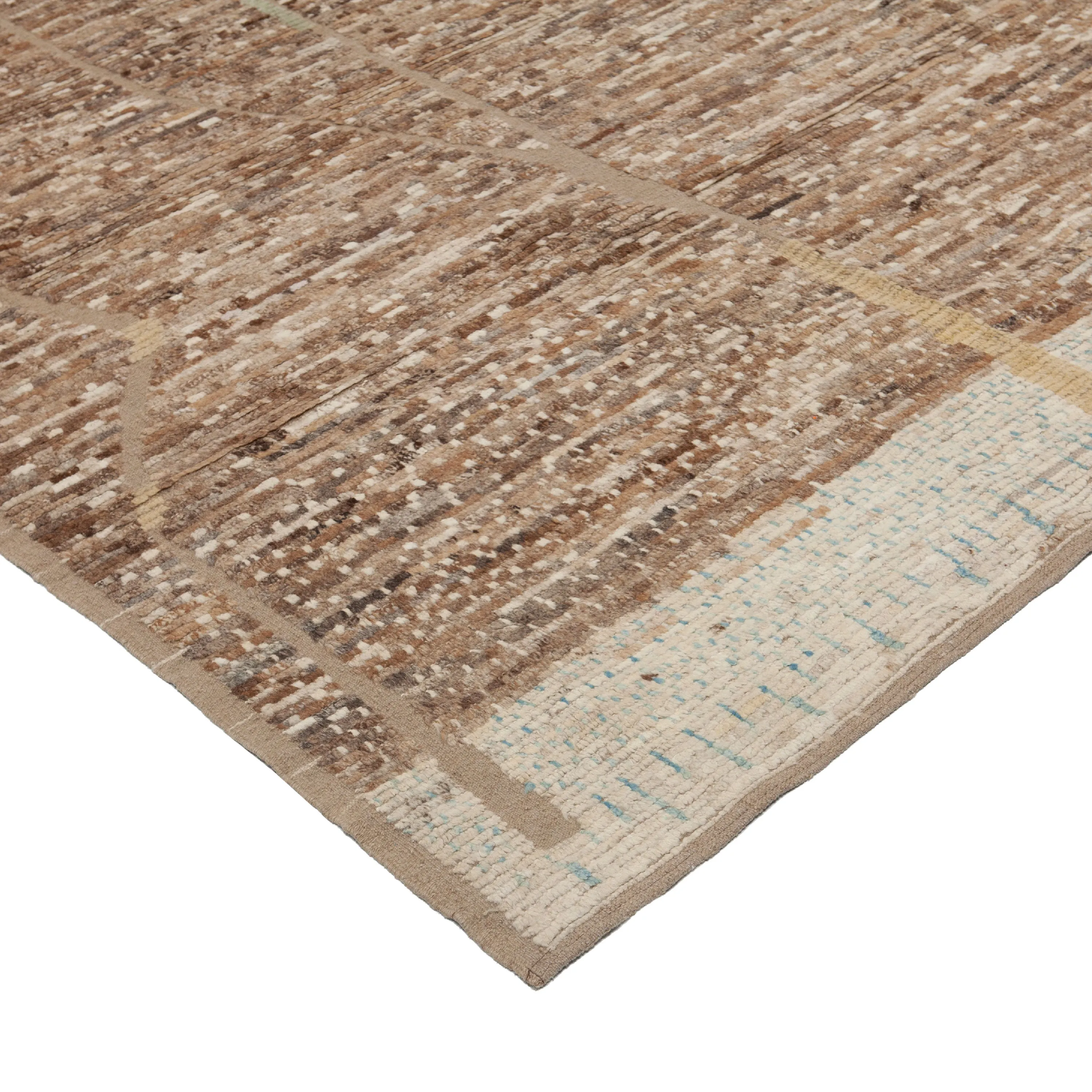 Brown Zameen Transitional Wool Rug - 9'6" x 12'3"