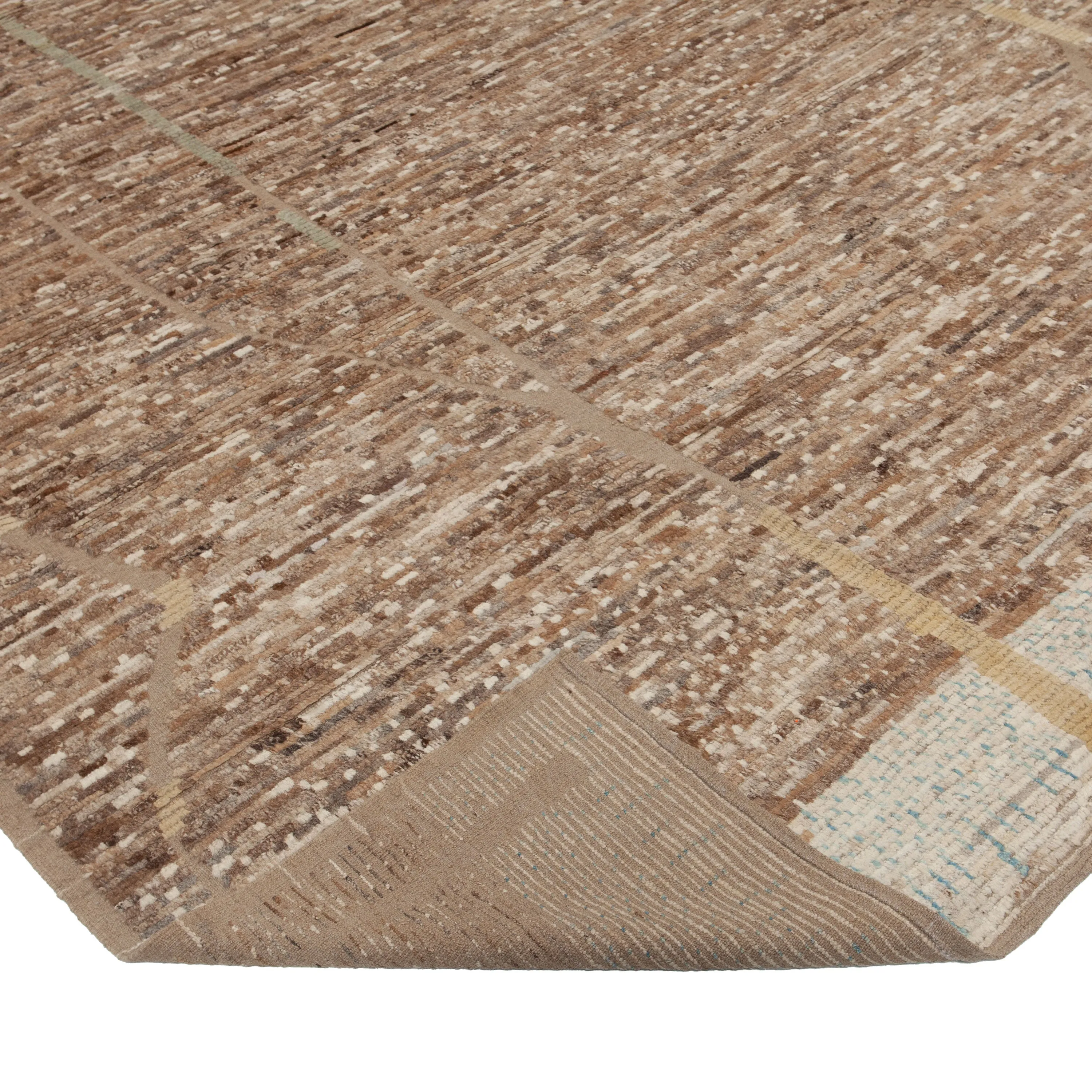 Brown Zameen Transitional Wool Rug - 9'6" x 12'3"