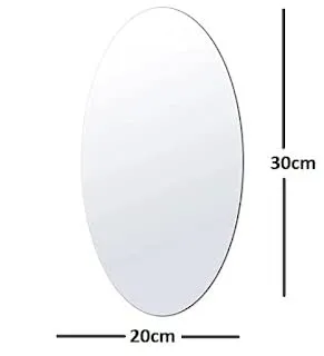 BTRD Enterprise Flexible Mirror Sheets Self-Adhesive Plastic Mirror Tiles Non-Glass Mirror Stickers for Home Decoration (Oval Shape)