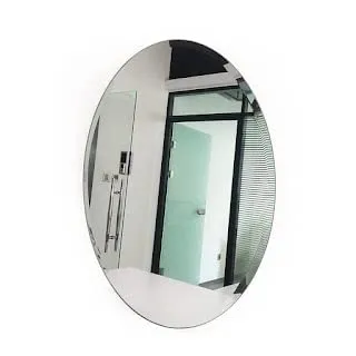 BTRD Enterprise Flexible Mirror Sheets Self-Adhesive Plastic Mirror Tiles Non-Glass Mirror Stickers for Home Decoration (Oval Shape)