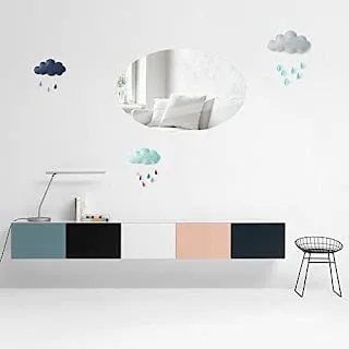 BTRD Enterprise Flexible Mirror Sheets Self-Adhesive Plastic Mirror Tiles Non-Glass Mirror Stickers for Home Decoration (Oval Shape)