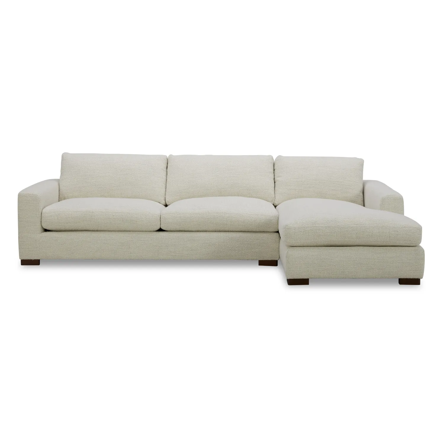 Charlestown 124" Pearl Boucle Chaise Sectional