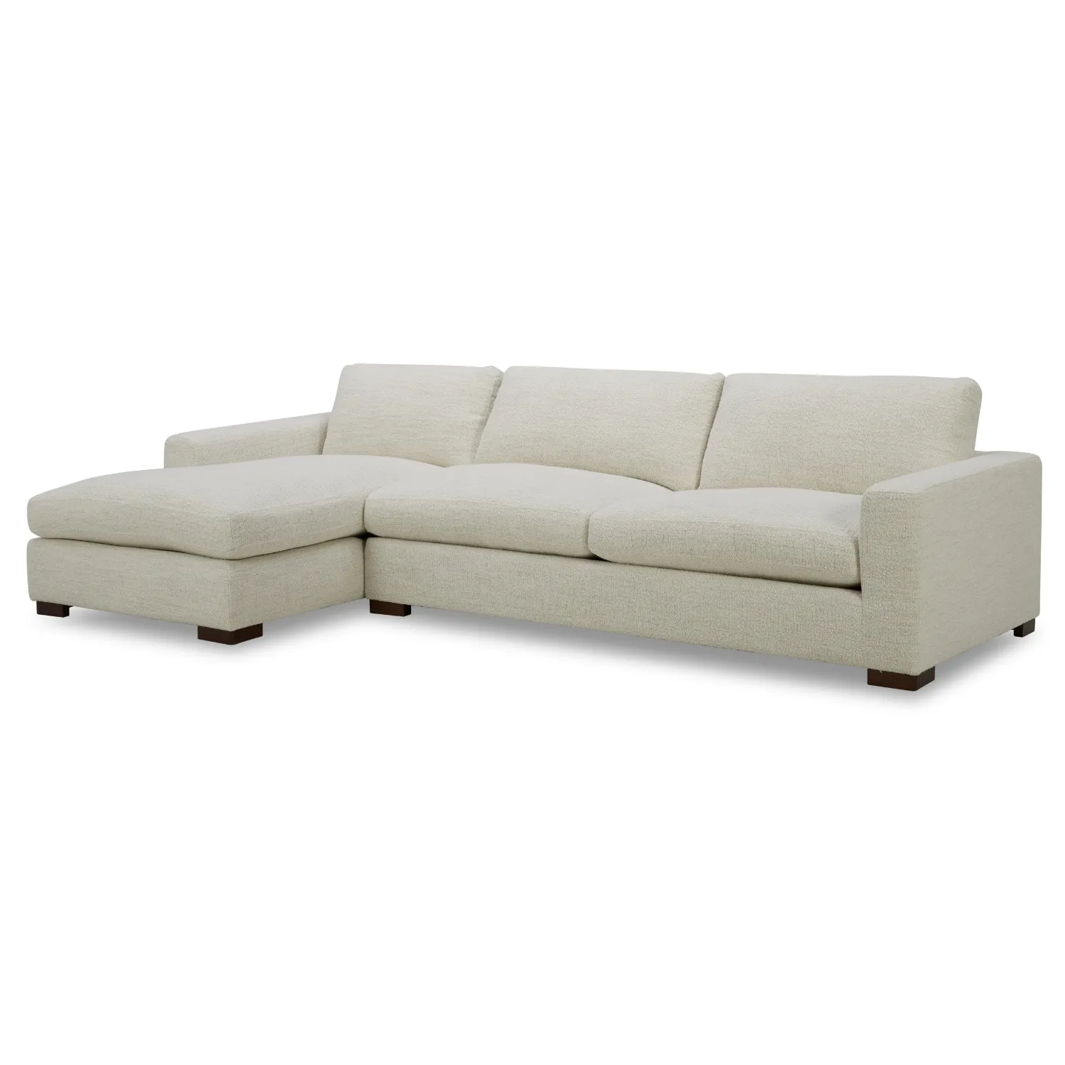 Charlestown 124" Pearl Boucle Chaise Sectional