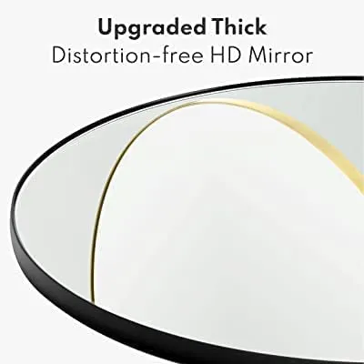 Cheval Glass Decorative HD Clear Image Wall Mount Round Wall Mirror for Hanging on Wall for Bedroom/Home Decor/wash Basin/Vanity/Makeup/Bathroom - (24x24IN)