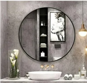 Cheval Glass Decorative HD Clear Image Wall Mount Round Wall Mirror for Hanging on Wall for Bedroom/Home Decor/wash Basin/Vanity/Makeup/Bathroom - (24x24IN)