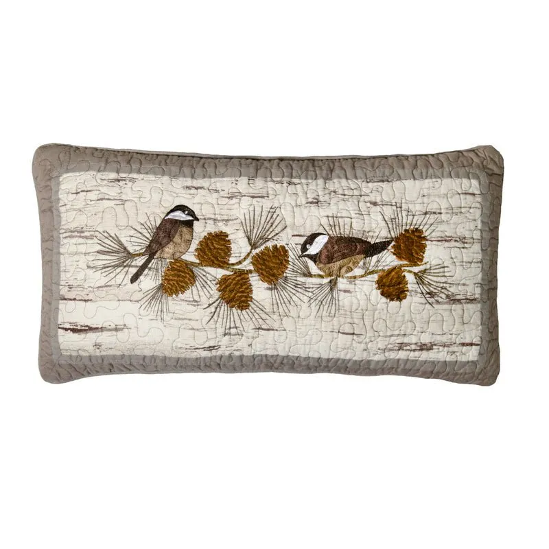 Chickadee Reversible Throw Pillow