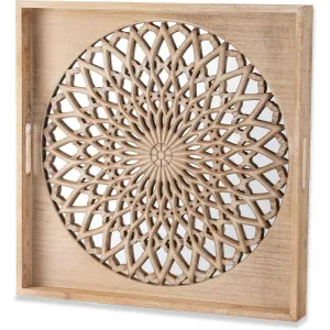 CozyHome Farmhouse Wood Mirror, Square Decorative Mirrors for Wall, Small Hanging Mirror, Wall Mirrors for Living Room, Bedroom, Dining Room, Entryway, Hallway, Wood Color,23.6Ã¢ÂÂ X 23.6"