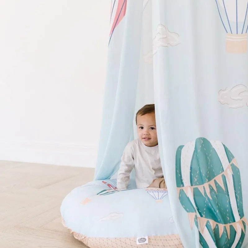 Custom Hanging Canopy Tent   Oversized Floor Pillow | Time Flies