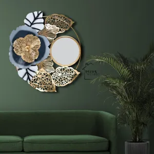Decor Wishes Flower Fantasy Luxury Mirror | Mirror for Living Room | Handicraft Mirror | Metal Mirror for Wall | Mirror Decor | Home Decor