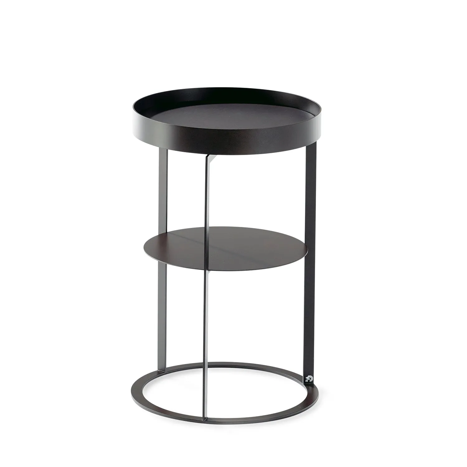 draenert | night side table with shelf | leather 89001   black frame